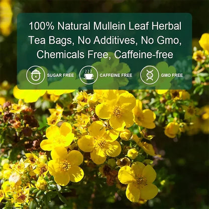 BreatheEasy™ Mullein Tea Bags – Lung Detox & Respiratory Support with Elderberry