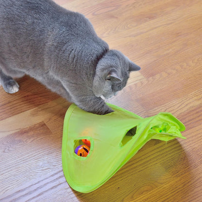 18 Cat Toys Assortments - Teaser Wand, Interactive Bell Toy, Sparkle Balls for Kitten, Puppy, Kitty (With Hide Seek Toy)