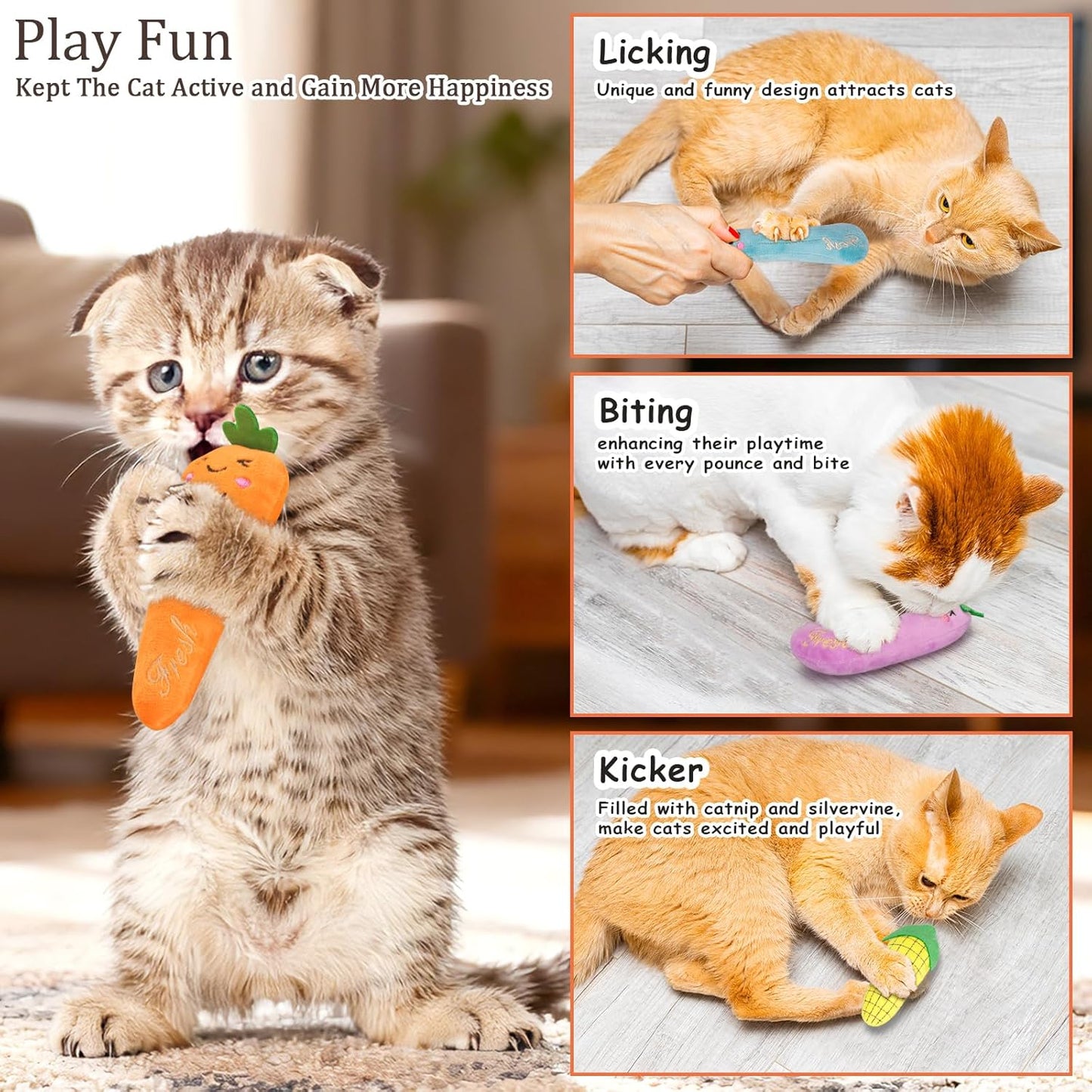 Catnip Toys, Cat Toys, Cat Toys for Indoor Cats, Catnip Toys for Cats, Cat Toys with Catnip, Interactive Cat Toy, Cat Chew Toy, Cat Pillow Toys, Cat Toys for Kittens Kitty