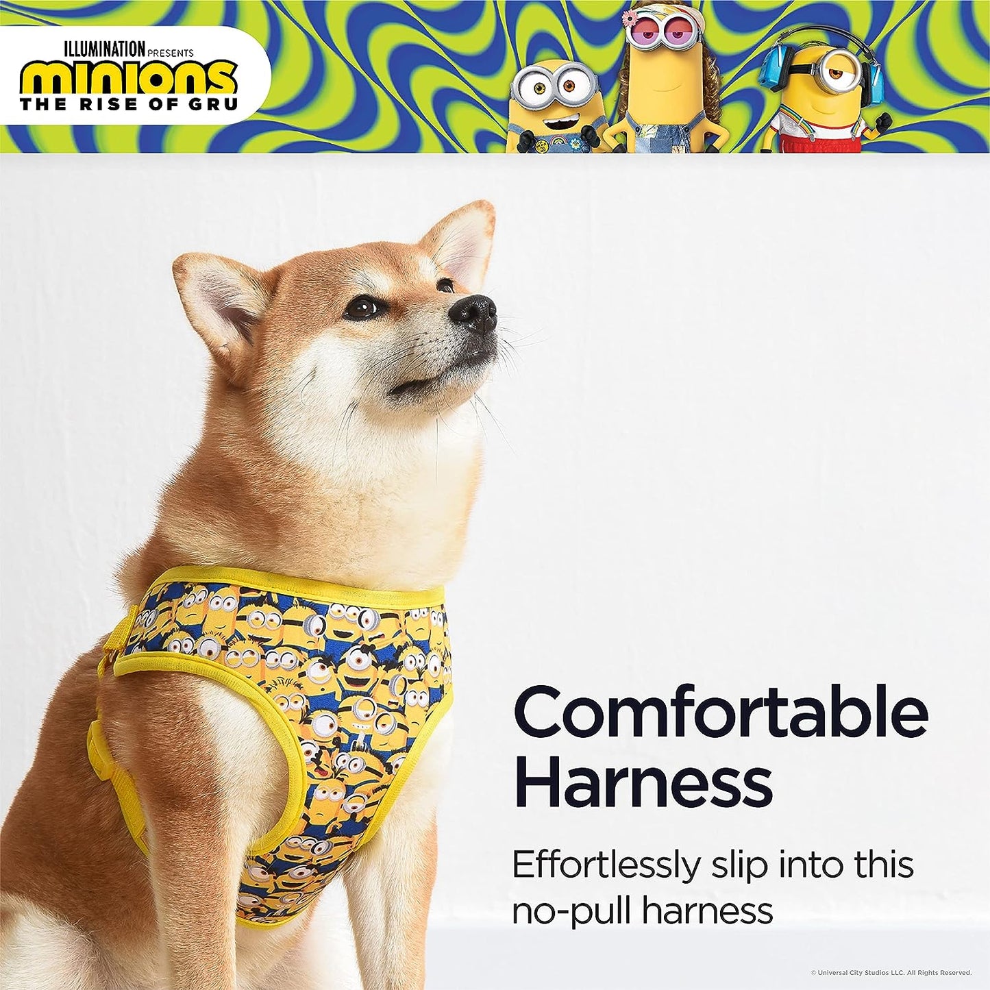 Dog Harness, Medium, Yellow, More than a Minion | Comfortable Mesh No-Pull Dog Harness| Gifts for  Fans and Their Pets | Officially Licensed Pet Product from Universal Studios